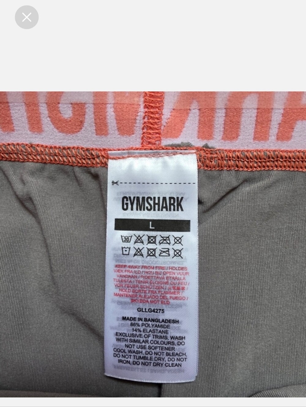 Gymshark Olive Leggings with Pink Logo Waistband - Picture 8 of 11